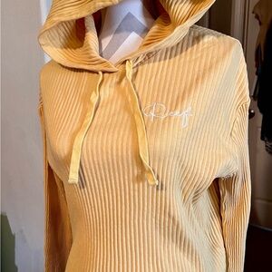 Reef Women's Mustard Ribbed Hoodie